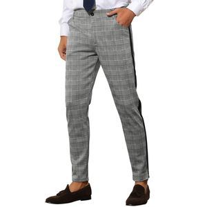Lars Amadeus Pants Plaid Dress Pants For Fathers Day Slim Fit